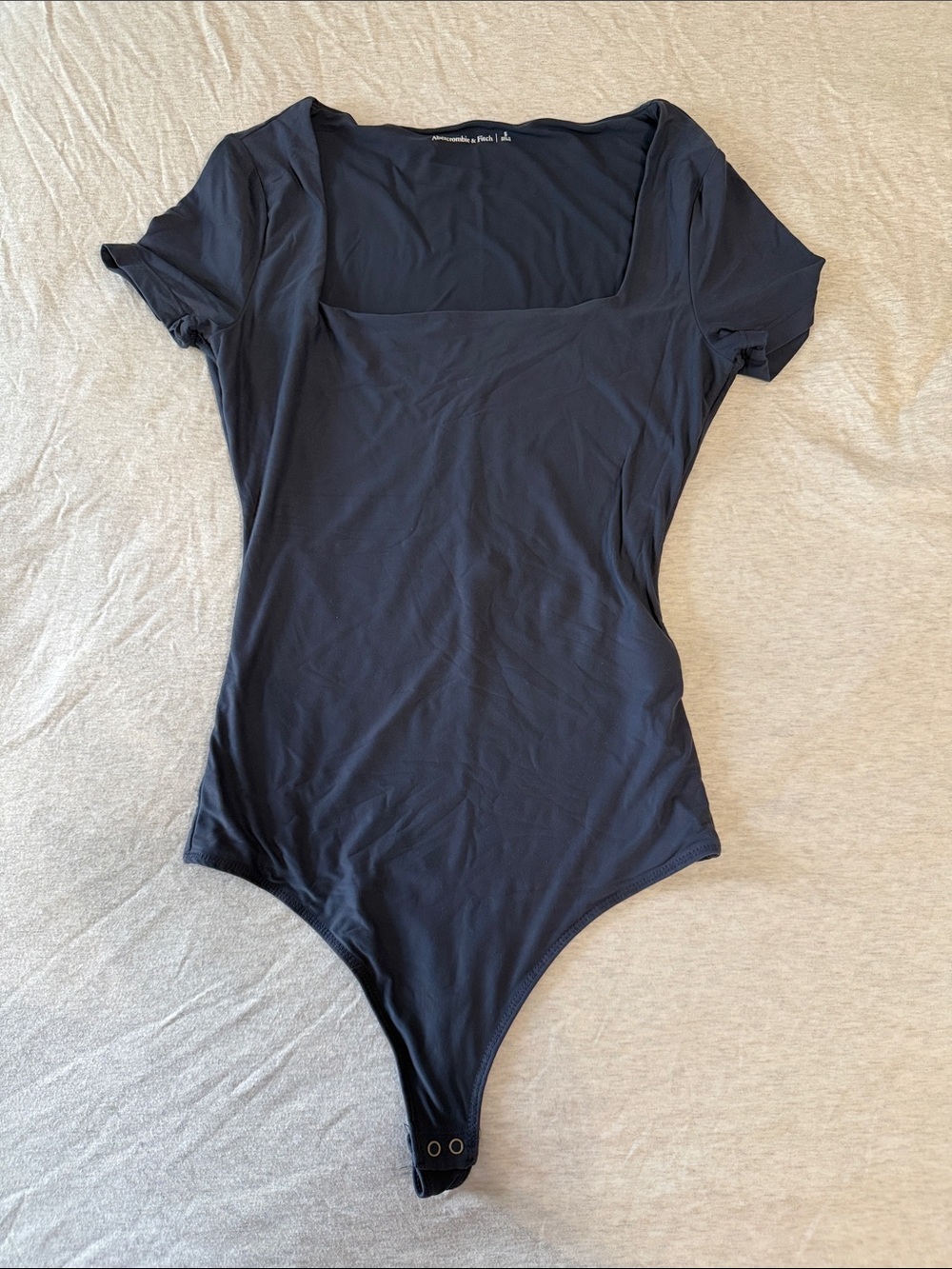Abercrombie & Fitch Navy Blue Short Sleeve Square Neck Bodysuit